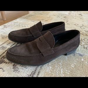 Prada Brown Suede Loafers Worn Once
